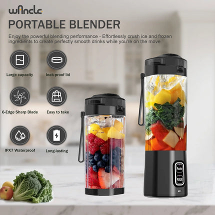 700ML Portable Juicer Blender – USB Rechargeable, 6-Blade Smoothie Maker