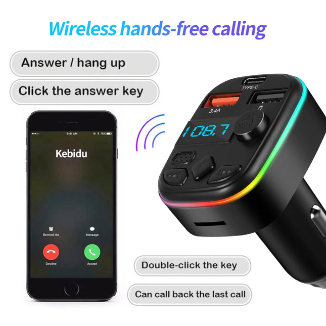 Car Bluetooth 5.0 FM Transmitter Handsfree