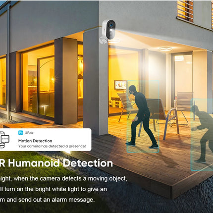 Ubox Security Camera Wireless Outdoor 2K Battery