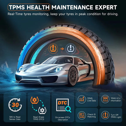TPMS Sensor Activation & Reset Tool – Tire Pressure Monitoring, Programming, and OBD2 Diagnostic Tool
