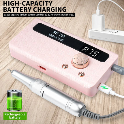 Rechargeable Professional Nail Drill Machine – 35,000/45,000 RPM