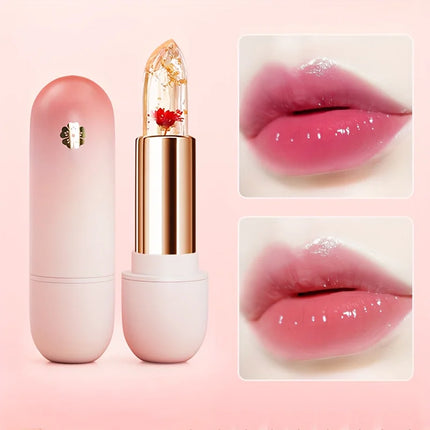 Crystal Jelly Lipstick – Color-Changing Petal Lip Balm