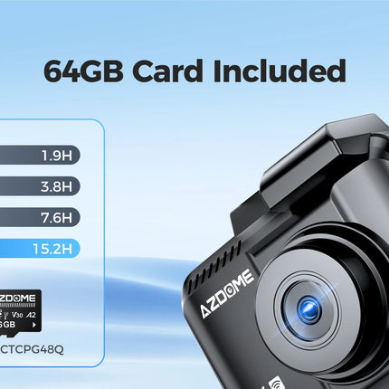 AZDOME Dash Cam GS63H Pro 4K+1080P 2.4" WiFi 6 GPS Car Camara