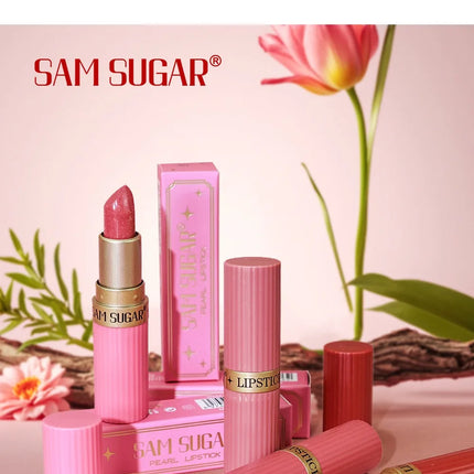 Pearlescent Pink Glitter Velvet Lipstick – Waterproof & Long Lasting