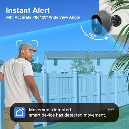 Tuya 9000mAh Rechargeable Battery Solar WiFi Security Camera with Siren Alarm