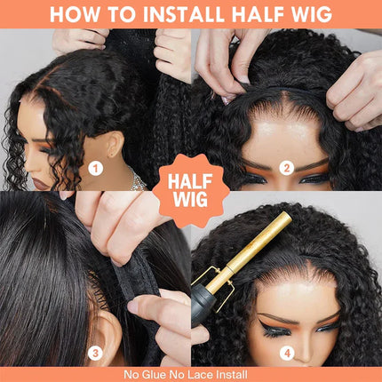 Kinky Curly Flip Over Wig – Human Hair, Glueless 3-in-1