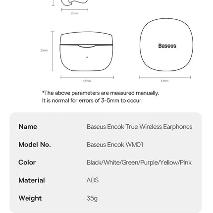 DIBELLAY Bowie WM01 TWS Bluetooth 5.3 Wireless Earbuds for iOS & Android”