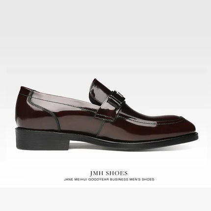 Dress Men's Shoes Premium Leather Glossy Casual Loafers