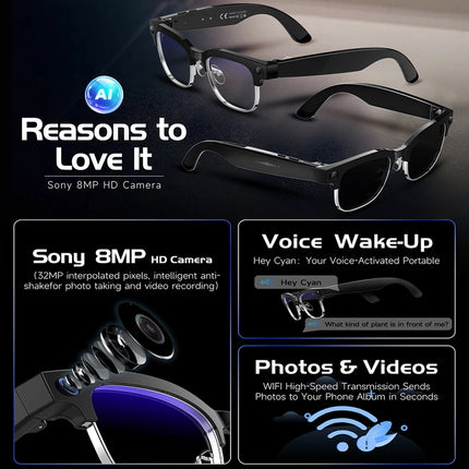4K AI Smart Glasses with Translation