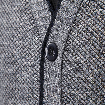 DIBELLAY Men’s V-Neck Knitted Cardigan – Autumn/Winter