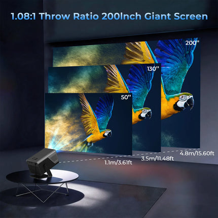 LynCast X7 Projector 1080P, 8K Decoding, Android 14, WiFi 6, Auto Focus