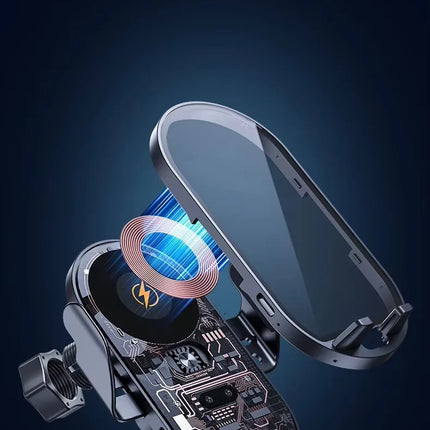 DIBELLAY LanParte – Support Voiture Sans Fil 15W avec Recharge Rapide Auto-Clamp