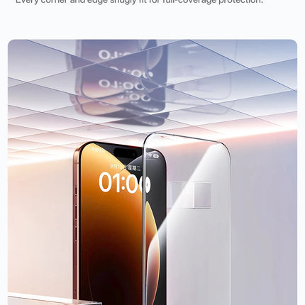 Dibellay Tempered Glass Screen Protector for iPhone 17–12 Pro Max (HD, Anti-Peep, Dust-Proof, with Cleaning Kit)