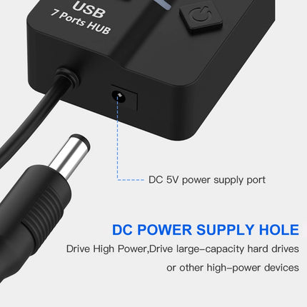 USB 3.0 Hub 7 Ports 5Gbps with Power Switch