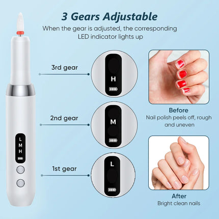 Polisseur d’ongles électrique – Embouts pro pour ponçage & polissage