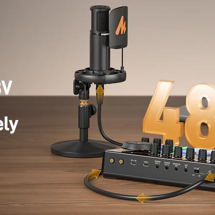 DIBELLAY MaonoCaster AME2 Gen2 Audio Mixer – Dual XLR Inputs, Podcast & Guitar Ready