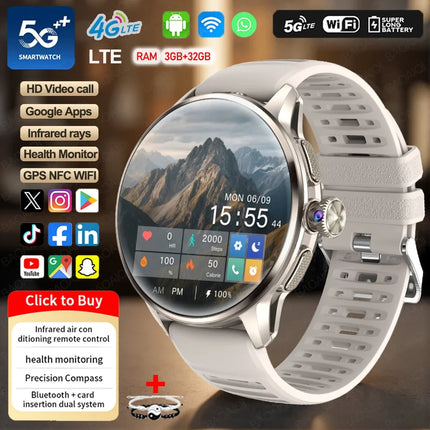 5G AMOLED Smart Watch with GPS & WiFi