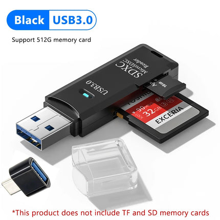 Tutew 2-in-1 USB Card Reader – SD/TF, USB 3.0/2.0