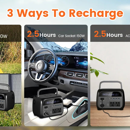 CTOLITY 500W Portable Power Station with AC Output & Solar Charging