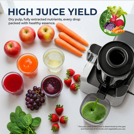 ROUNY Slow Juicer – Cold Press, Easy Cleaning & Large Feed Design