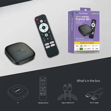 Global Version Mortal T1 Smart Streaming Media Player TV Box AllwinnerH313 Android13 2.4G&5G Wifi 4K  Bluetooth Google Assistant