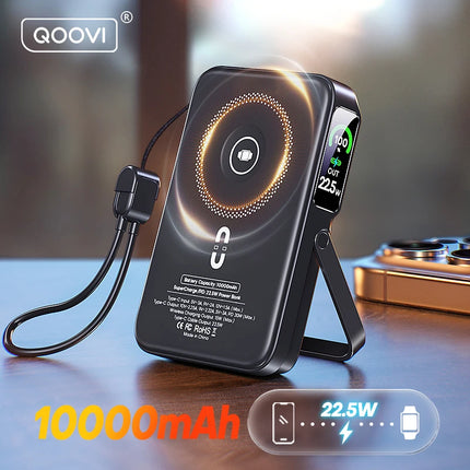 QOOVI Qi2 10000mAh Wireless Power Bank PD20W Fast Charging