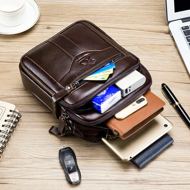 Men's crossbody bag, fashionable leather bag