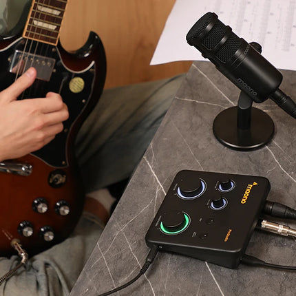 DIBELLAY MAONO PS22 Lite USB Audio Interface – XLR Input, 24-bit/192kHz, Loopback & ASIO for Music/Guitar/DAW