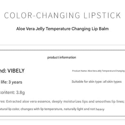 VIBELY – Baume à Lèvres 7 Couleurs Changeantes à l’Aloe Vera