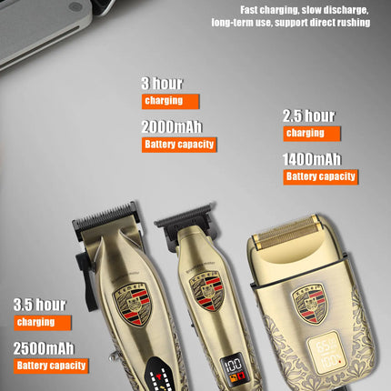 Hair Clippers Set Cordless USB Rechargeable Electric