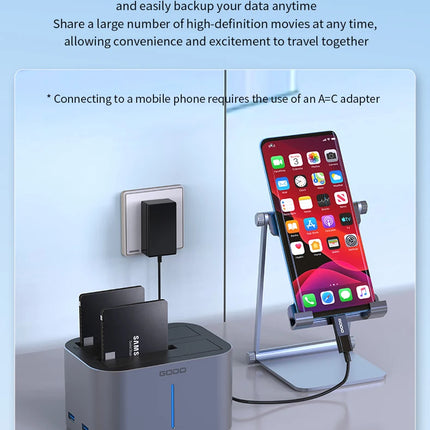 GODO USB 3.0 Dual Bay HDD Docking Station for SATA SSD & HDD