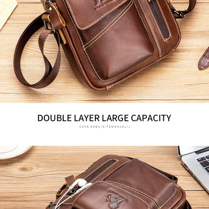 Men's Small Cowhide Single-shoulder Bag genuine leather fashion
