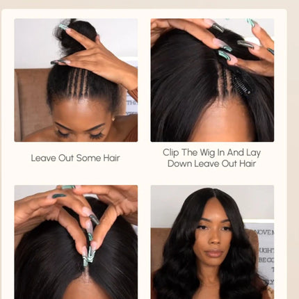 Beauty Forever EasiContour™  V Part Wig Yaki Straight 100% Virgin Human Hair Yaki Straight Human Hair Wig