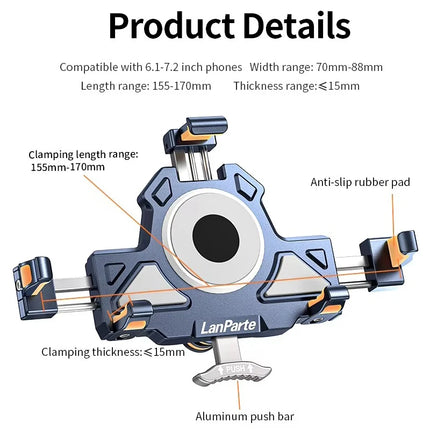 DIBELLAY LanParte – Support Téléphone Vélo & Moto avec Absorbeur de Chocs