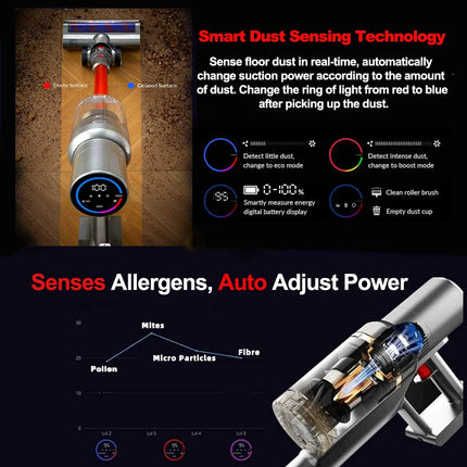 ABIR VC205 Smart Cordless Vacuum – 27000PA Suction & Touch Screen
