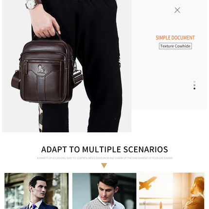 Men's crossbody bag, fashionable leather bag