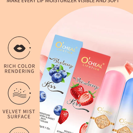 O’CHEAL – Baume à Lèvres Fruit Coloré Pêche | Hydratant & Longue Tenue