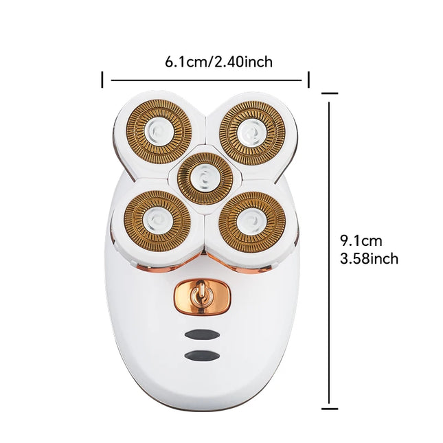 USB electric shaver with 5 rotating blades