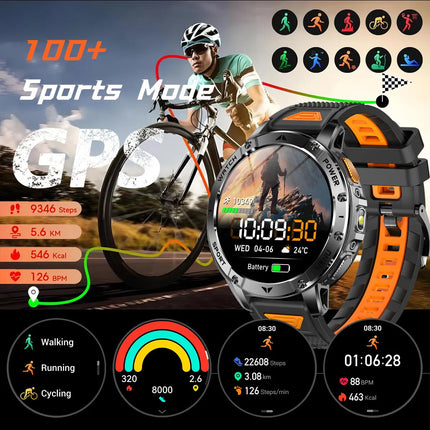 Military Sports Smart Watch with Flashlight