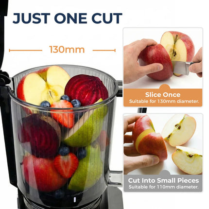ROUNY Slow Juicer – Cold Press, Easy Cleaning & Large Feed Design