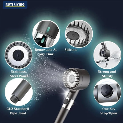 Filtered Handheld Shower Head 3 Spray Modes