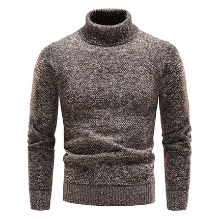 DIBELLAY Men’s Fleece Turtleneck Sweater – Autumn/Winter Slim Fit