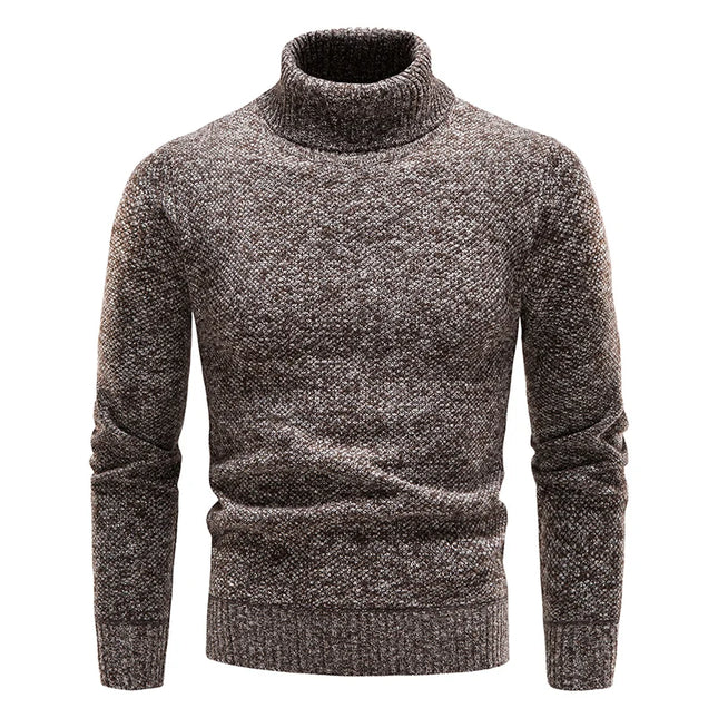 DIBELLAY Men’s Fleece Turtleneck Sweater – Autumn/Winter Slim Fit