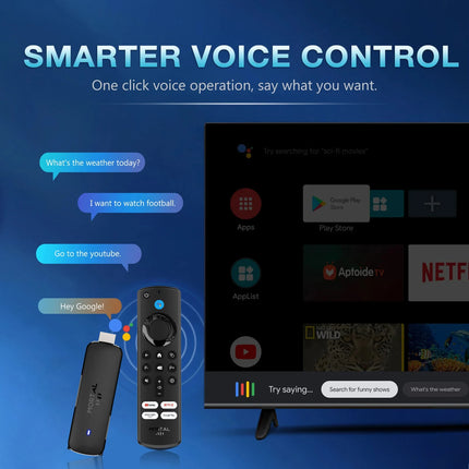 Mortal Q8 – TV Stick Android 14, Wi-Fi 6, BT 5.0, Google Assistant