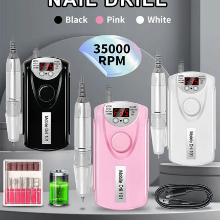 Rechargeable Professional Nail Drill Machine – 35,000/45,000 RPM