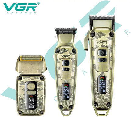 3-in-1 high-end hair trimming set metal retro men's