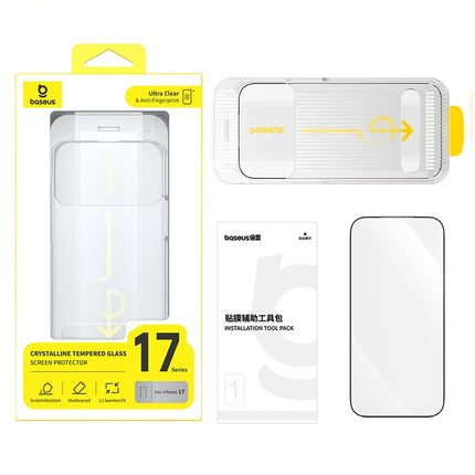 Dibellay Tempered Glass Screen Protector for iPhone 17–12 Pro Max (HD, Anti-Peep, Dust-Proof, with Cleaning Kit)