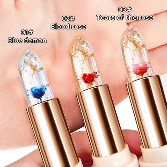 Crystal Jelly Lipstick – Color-Changing Petal Lip Balm
