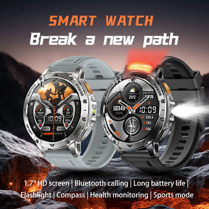 Military Sports Smart Watch with Flashlight