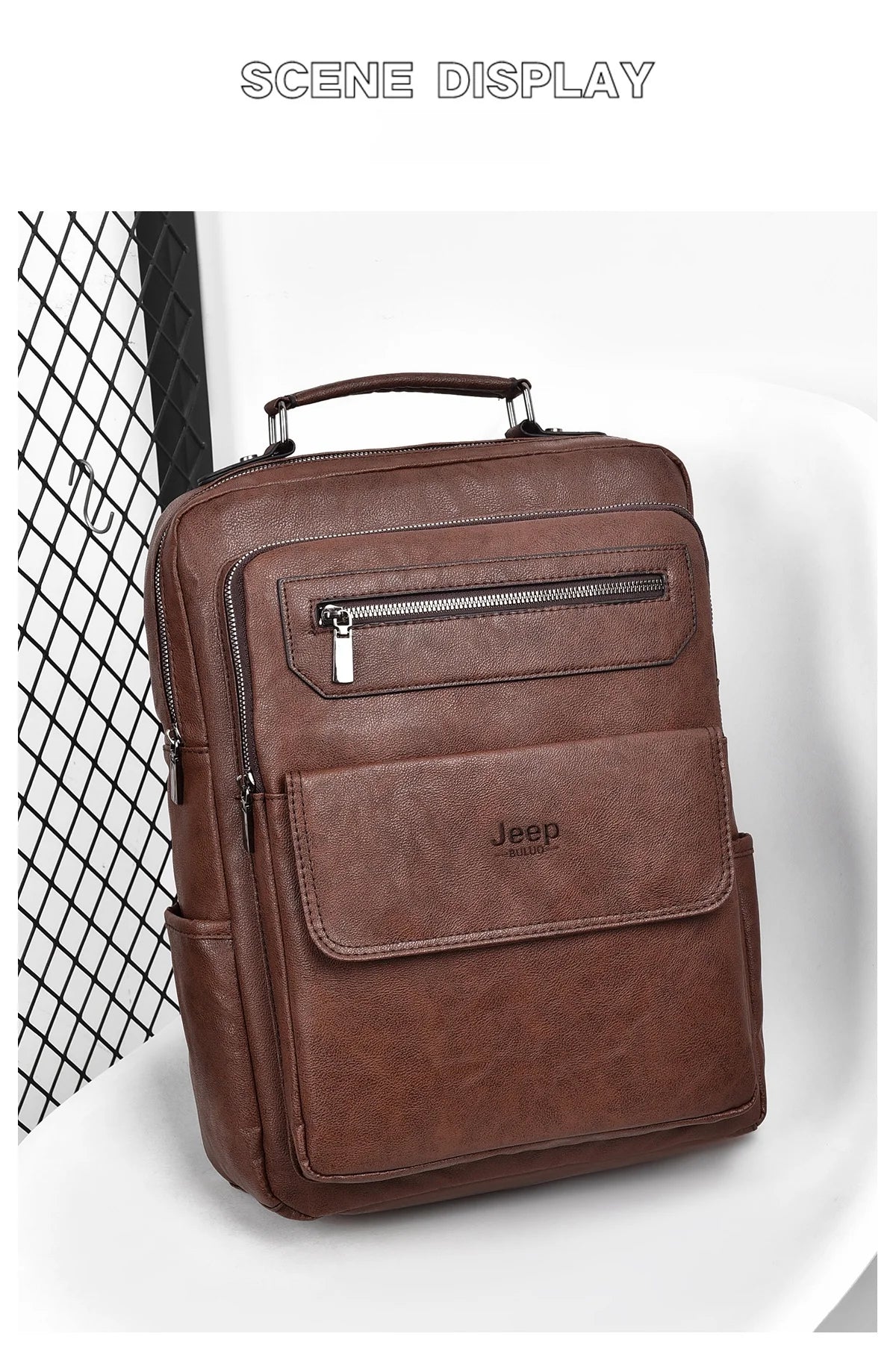 New Backpack Men School Bags 15.6 inches Laptop Backpacks High quality leather